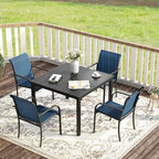 VICLLAX Patio Dining Set for 4, Alll Weather Metal Outdoor Furniture Set by HOME