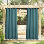 NICETOWN 2 Panels Windproof Outdoor Curtains Top and Bottom Grommet - Image 2