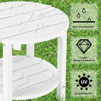 LZRS Round Adirondack Side Table Double End Table, Outdoor Side Tables - Image 4