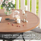 VICLLAX Round Patio Table with Adjustable Umbrella Hole, All Weather Outdoor - Image 6