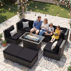 NICESOUL Large Size 9 Piece Patio Conversation Set by NICESOUL
