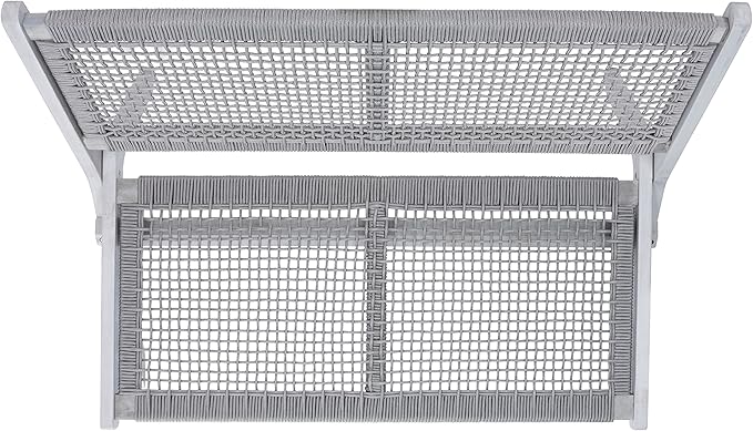 SAFAVIEH Outdoor Collection Kobina Grey Acacia Wood/Grey Rope Foldable Bench - Image 6