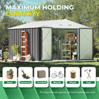 Devoko 10 x 10 FT Outdoor Storage Shed, Metal Garden Sheds & Outdoor Storage - Image 5