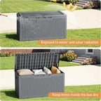 Greesum 100 Gallon Resin Deck Box Large Outdoor Storage Boxes - Image 4