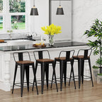 Yongchuang 24" Metal Barstools Set of 4 Counter Bar Stools - Image 4