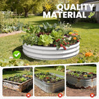Galvanized Raised Garden Bed 4×4×1 FT, Round Metal Raised Garden Bed Outdoor - Image 2