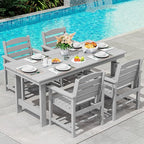 SERWALL Patio Dining Table Sets 5-Piece, Outdoor HDPE Dining Furniture Set by SERWALL