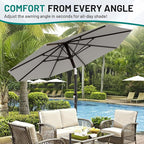 AreShark 9 FT Patio Umbrella for Outdoor, Outdoor Table Umbrella - Image 7