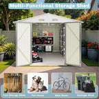 Greesum 8×10FT Outdoor Storage Shed, Metal Patio Storaged Sheds - Image 7