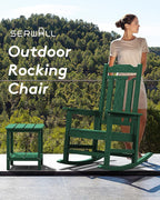 SERWALL Outdoor Rocking Chair Set of 4, Patio Rocking Chairs Set, HDPE Rocking - Image 8