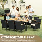 Devoko Outdoor Patio Dining Sets 9 Pieces Wicker Outdoor Dining Table and - Image 4