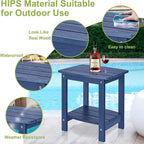 Y&M Outdoor Side Table, HIPS Adirondack Small Double Layer Table, Waterproof - Image 4