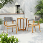 Christopher Knight Home Zed 3 Pieces Outdoor Dining Set, Acacia Wood Dining - Image 3