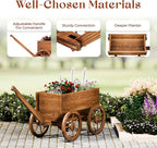 Wood Wagon Planter for Outdoor Balcony Decor - Image 5