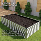 12x2x2FT Galvanized Raised Garden Bed Kit, Vegetable Plant Boxes-Rectangle - Image 7