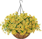 Artificial Faux Hanging Mums Plants Flowers Basket - Image 9