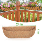 HFHOME 2 Pcs Coco Liners for Planters 24 Inch, Horse Trough Coconut Planter - Image 2