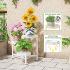 3 Tiered Tall Plant Stand Indoor Outdoor, Metral Plant Shelf - Image 4