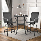 Yaheetech Patio Swivel Barstools Outdoor Chairs Set of 6, High Bistro Stools - Image 2