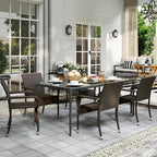 Yaheetech Set of 2 Stackable Outdoor Rattan Dining Chairs, All-Weather Armchair - Image 2