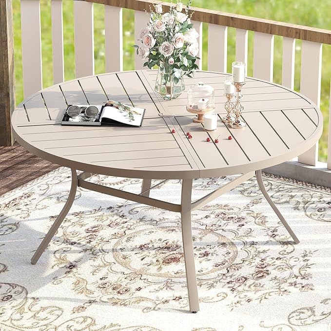 VICLLAX Round Patio Table with Adjustable Umbrella Hole - Image 7