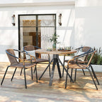 Amopatio Outdoor Dining Chairs Set of 4, Stackable Patio Chairs, Rattan Wicker - Image 2