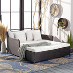 Safavieh PAT7500A Outdoor Collection Cadeo Black and White Cushion Daybed by SAFAVIEH