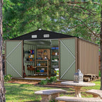 Devoko 10 x 10 FT Outdoor Storage Shed, Metal Garden Sheds & Outdoor Storage - Image 3