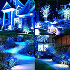 Blue Solar Spot Lights Outdoor, 2 Pack Solar Landscape Spotlights IP65 - Image 2