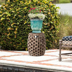 Balkene Home 62419 Maya Oval Rustic Garden Stool Wood Outdoor Seating & End - Image 7