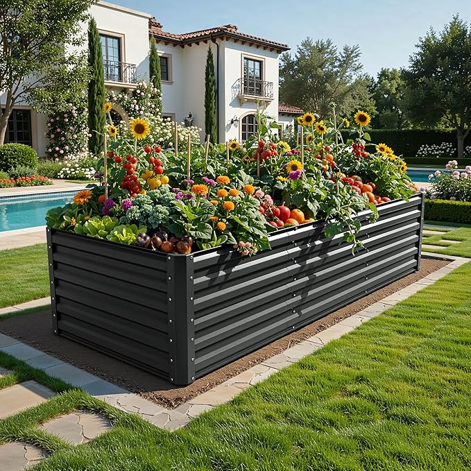 YITAHOME 8x4x2ft 2pcs Large Raised Garden Bed, Galvanized Metal Planter Box - Image 2