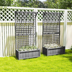 Outsunny Wood Planter with Trellis, Raised Garden Bed - Image 9