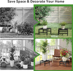 IBUYKE 2 Pack Metal Plant Stand Indoor Outdoor, Heavy Duty Small Flower Pot - Image 5