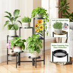 7 Tiered Metal Corner Plant Stand Indoor Outdoor, Tall Large Folding Rack - Image 4