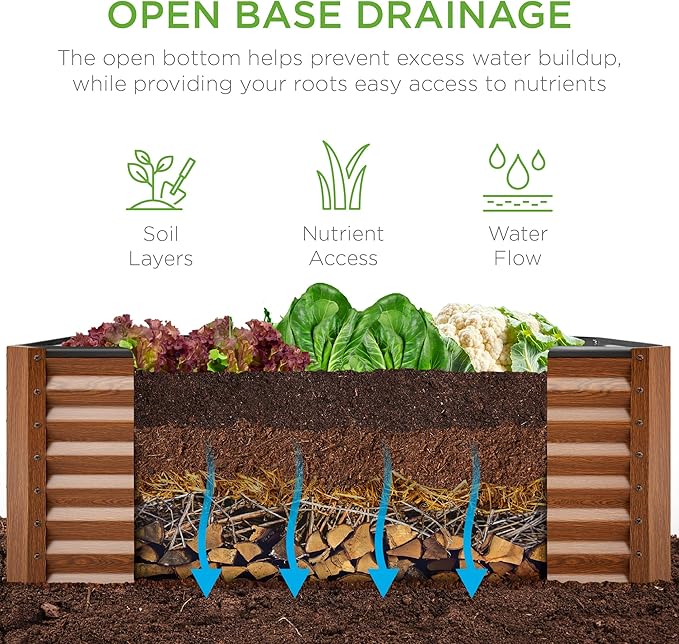 Best Choice Products 4x2x2ft Outdoor Metal Raised Garden Bed, Deep Root Box - Image 5