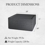 UPHA Outdoor Square Coffee Table, Small Modern Minimalist Accent Tables - Image 2