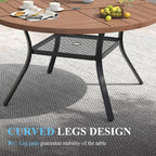 VICLLAX Patio Table and Chair Set of 6, All Weather Metal Round Outdoor Dining - Image 6