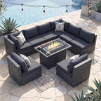 NICESOUL 9 Piece Modern Outdoor Furniture Set - Image 2