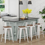 Yongchuang 26 inch Metal Bar Stools Set of 4 Counter Height Barstools Farmhouse - Image 2