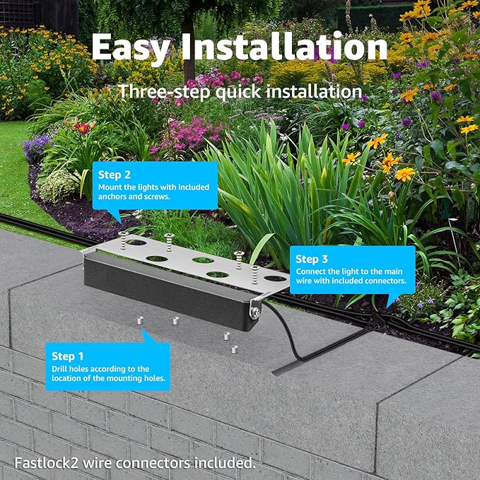 SUNVIE 7 Inch Retaining Wall Lights 5W LED Hardscape Lighting 12V-24V Low - Image 7