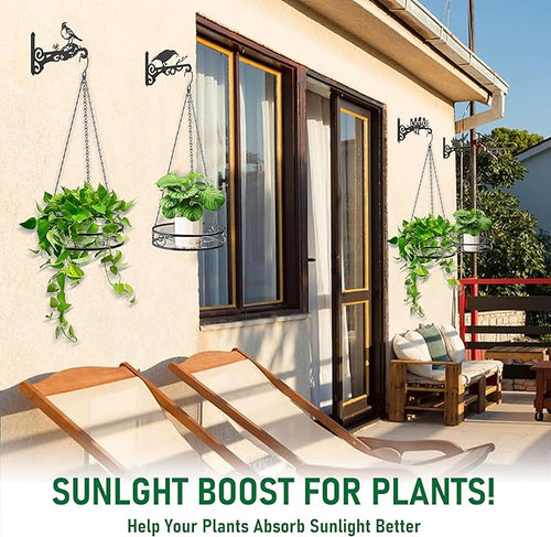 4-Pack Metal Hanging Planters for Outdoor Plants - Image 2