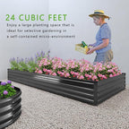 2PCS 12x2x1FT Galvanized Raised Garden Bed Kit, Vegetable Boxes-Rectangle Metal - Image 7