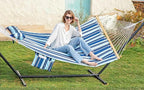 2 Person 12FT Hammocks for Outside, Double Quilted Fabric Outdoor Hammock - Image 8
