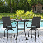 Yaheetech 4 Piece Patio Swivel Bar Stools, Texteline Outdoor Chairs - Image 4