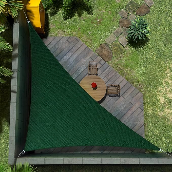 Amgo Custom Size 7' x 14' x 15.7' Green Right Triangle Sun Shade Sail Order to by Amgo