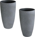 2 Packs 21 inch Tall Planter, Indoor Outdoor Round Planter by Goldshire