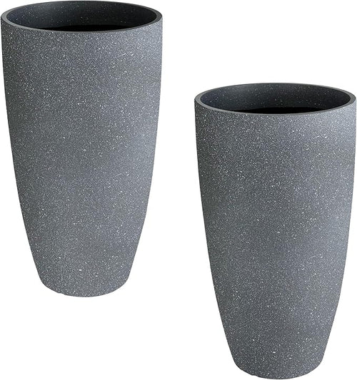 2 Packs 21 inch Tall Planter, Indoor Outdoor Round Planter by Goldshire