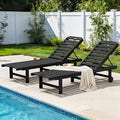 SERWALL Outdoor Chaise Lounge Set of 2, All-Weather HDPE Pool Lounge Chairs by SERWALL