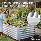 YITAHOME 6x3x2ft Large Raised Garden Bed Kit, Galvanized Metal Planter Box - Image 6