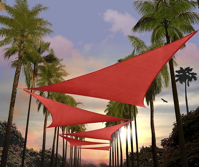 Amgo Custom Size 6' x 6' x 6' Red Triangle Sun Shade Sail UPF50+ AGTAPRT12 by Amgo